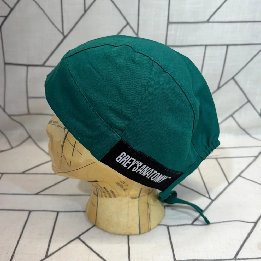 Grey's Anatomy Scrub Cap One Size Hunter Green Fitted Elastic Side GRA831 NWT